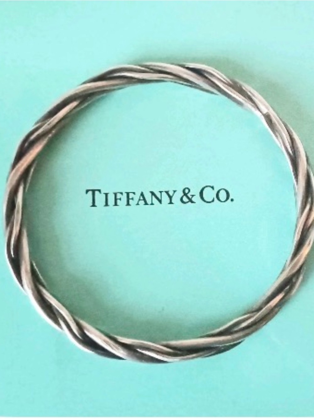 Authentic 1999 Tiffany & Co silver twisted rope Bangle Bracelet -